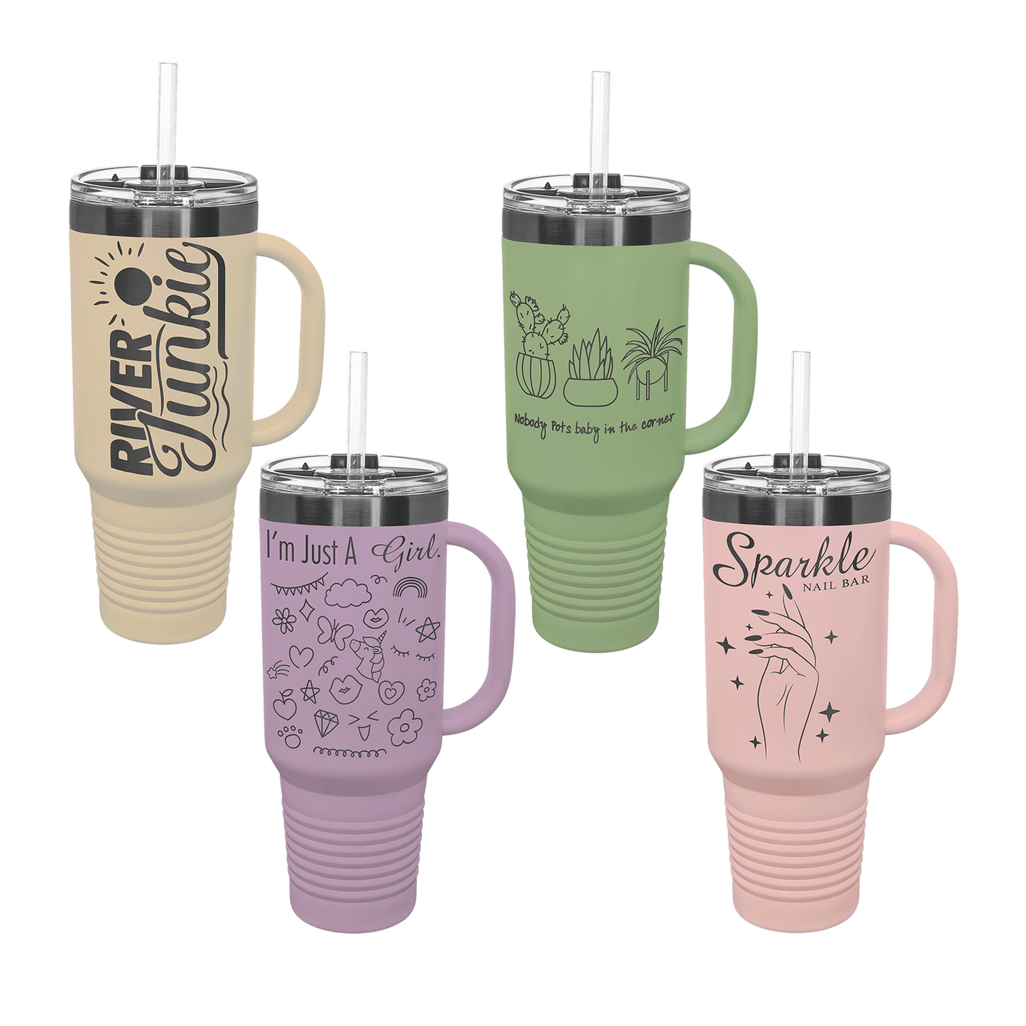 Personalized Polar Camel 40 Oz. Travel Mug With Lid & Straw