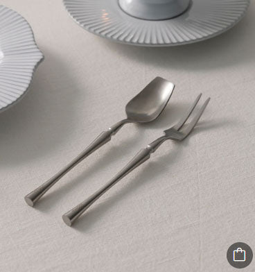 Blanc Teaspoon & Teafork Set