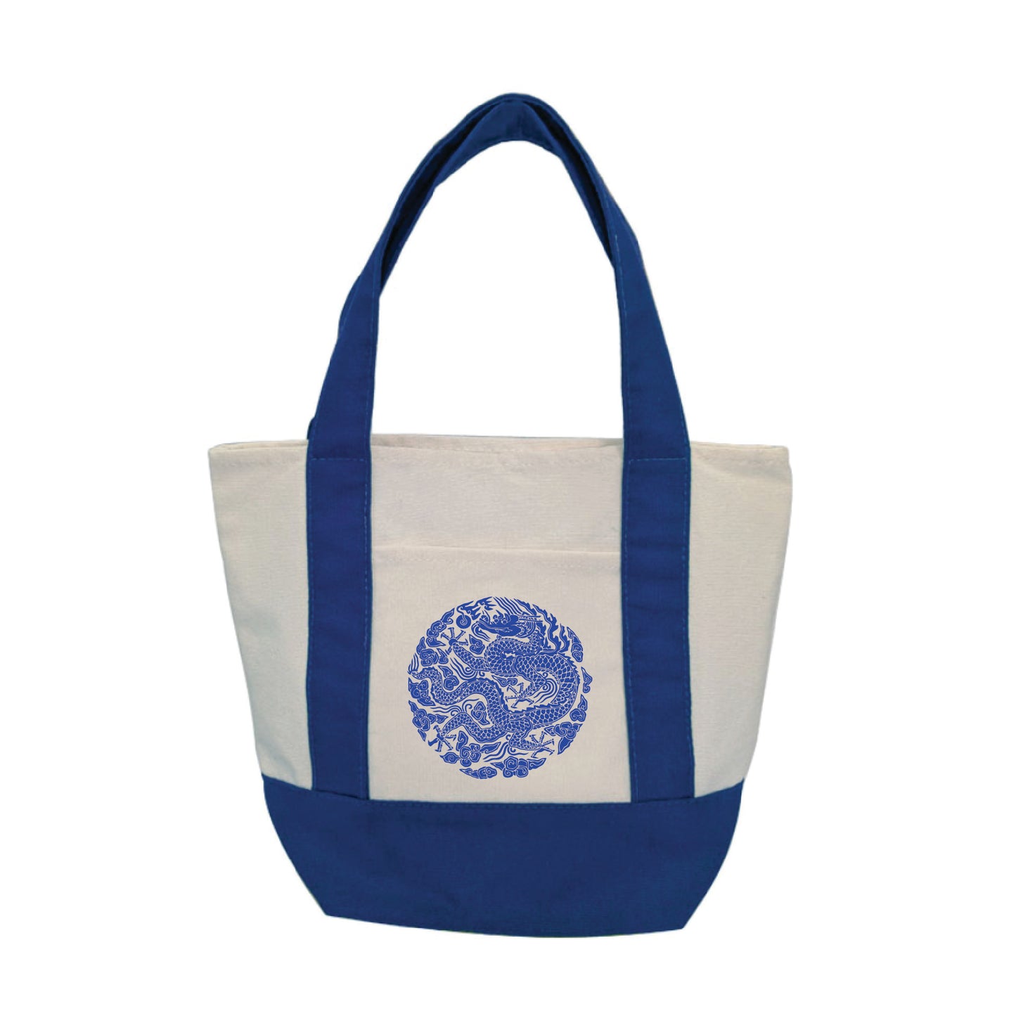 Blue Dragon Emblem Canvas Tote Bag