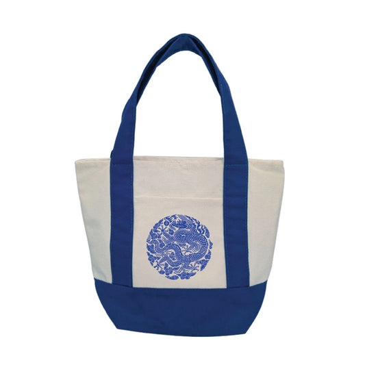 Blue Dragon Emblem Canvas Tote Bag